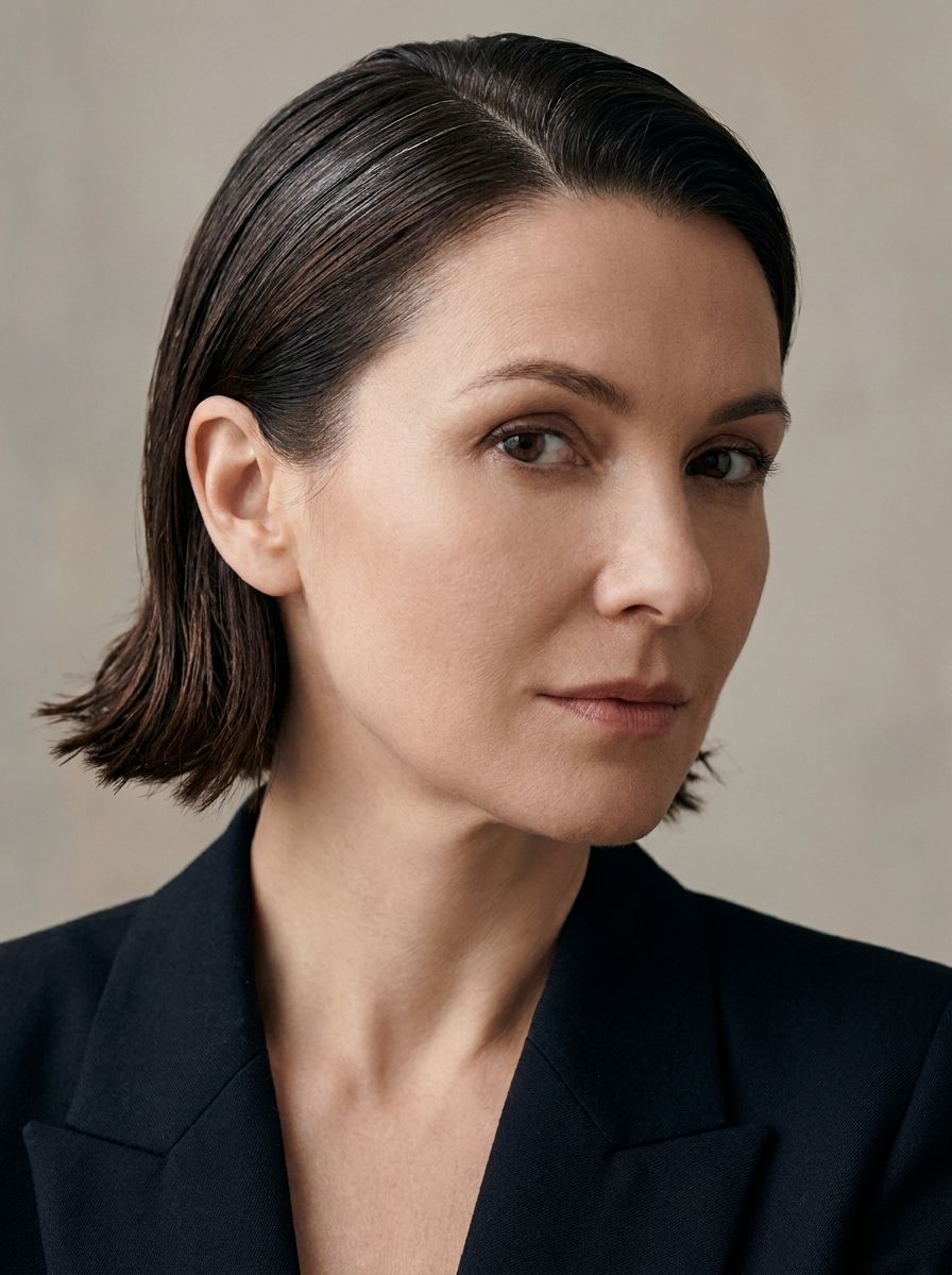 Slicked-Back Bob - Frisuren für fettige Haare